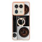 For Motorola Edge 50 Ultra Electroplating Dual-side IMD Phone Case with Ring Holder(Retro Radio) - 2