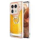 For Motorola Edge 50 Ultra Electroplating Dual-side IMD Phone Case with Ring Holder(Draft Beer) - 1