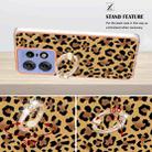 For Motorola Edge 50 Pro Electroplating Dual-side IMD Phone Case with Ring Holder(Leopard Print) - 3