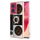 For Motorola Edge 50 Fusion Electroplating Dual-side IMD Phone Case with Ring Holder(Retro Radio) - 1