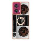 For Motorola Edge 50 Fusion Electroplating Dual-side IMD Phone Case with Ring Holder(Retro Radio) - 2