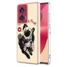 For Motorola Edge 50 Fusion Electroplating Dual-side IMD Phone Case with Ring Holder(Lucky Dog) - 1