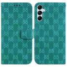 For Samsung Galaxy M14 Double 8-shaped Embossed Leather Phone Case(Green) - 1