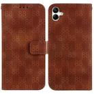 For Samsung Galaxy A04e / F04 / M04 Double 8-shaped Embossed Leather Phone Case(Brown) - 1