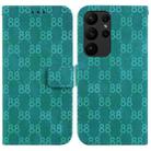 For Samsung Galaxy S23 Ultra 5G Double 8-shaped Embossed Leather Phone Case(Green) - 1