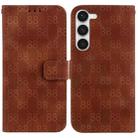 For Samsung Galaxy S23+ 5G Double 8-shaped Embossed Leather Phone Case(Brown) - 1