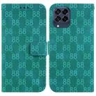 For Samsung Galaxy M53 5G Double 8-shaped Embossed Leather Phone Case(Green) - 1