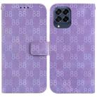 For Samsung Galaxy M53 5G Double 8-shaped Embossed Leather Phone Case(Purple) - 1