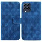 For Samsung Galaxy M53 5G Double 8-shaped Embossed Leather Phone Case(Blue) - 1