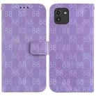 For Samsung Galaxy A03 166mm Double 8-shaped Embossed Leather Phone Case(Purple) - 1