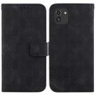 For Samsung Galaxy A03 166mm Double 8-shaped Embossed Leather Phone Case(Black) - 1