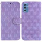 For Samsung Galaxy M52 5G Double 8-shaped Embossed Leather Phone Case(Purple) - 1