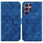 For Samsung Galaxy S22 Ultra 5G Double 8-shaped Embossed Leather Phone Case(Blue) - 1