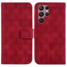 For Samsung Galaxy S22 Ultra 5G Double 8-shaped Embossed Leather Phone Case(Red) - 1