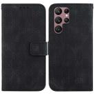 For Samsung Galaxy S22 Ultra 5G Double 8-shaped Embossed Leather Phone Case(Black) - 1