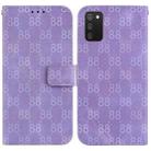 For Samsung Galaxy A03s EU 166.5mm Double 8-shaped Embossed Leather Phone Case(Purple) - 1