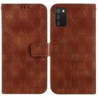For Samsung Galaxy A03s EU 166.5mm Double 8-shaped Embossed Leather Phone Case(Brown) - 1