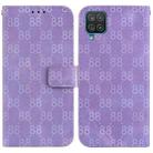 For Samsung Galaxy A22 4G Double 8-shaped Embossed Leather Phone Case(Purple) - 1