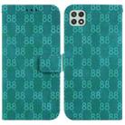 For Samsung Galaxy A22 5G Double 8-shaped Embossed Leather Phone Case(Green) - 1
