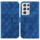 For Samsung Galaxy S21 Ultra 5G Double 8-shaped Embossed Leather Phone Case(Blue) - 1