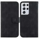 For Samsung Galaxy S21 Ultra 5G Double 8-shaped Embossed Leather Phone Case(Black) - 1