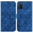 For Samsung Galaxy A02s US 164.2mm Double 8-shaped Embossed Leather Phone Case(Blue) - 1