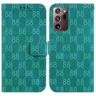 For Samsung Galaxy Note20 Ultra Double 8-shaped Embossed Leather Phone Case(Green) - 1