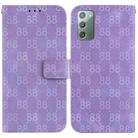 For Samsung Galaxy Note20 Double 8-shaped Embossed Leather Phone Case(Purple) - 1