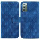 For Samsung Galaxy Note20 Double 8-shaped Embossed Leather Phone Case(Blue) - 1