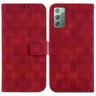 For Samsung Galaxy Note20 Double 8-shaped Embossed Leather Phone Case(Red) - 1