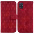 For Samsung Galaxy A51 5G Double 8-shaped Embossed Leather Phone Case(Red) - 1