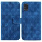 For Samsung Galaxy A31 Double 8-shaped Embossed Leather Phone Case(Blue) - 1