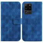 For Samsung Galaxy S20 Ultra Double 8-shaped Embossed Leather Phone Case(Blue) - 1