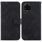 For Samsung Galaxy S20 Ultra Double 8-shaped Embossed Leather Phone Case(Black) - 1
