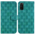 For Samsung Galaxy S20 Double 8-shaped Embossed Leather Phone Case(Green) - 1