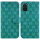 For Samsung Galaxy S20+ Double 8-shaped Embossed Leather Phone Case(Green) - 1
