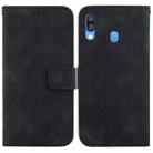 For Samsung Galaxy A40 Double 8-shaped Embossed Leather Phone Case(Black) - 1
