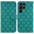 For Samsung Galaxy S24 Ultra 5G Double 8-shaped Embossed Leather Phone Case(Green) - 1