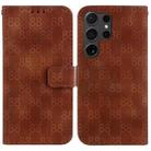 For Samsung Galaxy S24 Ultra 5G Double 8-shaped Embossed Leather Phone Case(Brown) - 1