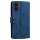 For iPhone 16 Plus Nine Card Zipper Bag Leather Phone Case with Lanyard(Blue) - 3