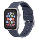 For Apple Watch Series 7 41mm / 6 & SE & 5 & 4 40mm / 3 & 2 & 1 38mm Solid Color Silicone Watch Band with Metal Buckle, Size:S(Blue Grey) - 1