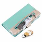 For iPhone 15 Pro Lace Pattern Double Button Zipper Leather Phone Case with Lanyard(Green) - 7