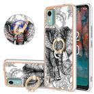 For Nokia C12 Electroplating Dual-side IMD Phone Case with Ring Holder(Totem Elephant) - 1