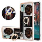 For Nokia C12 Electroplating Dual-side IMD Phone Case with Ring Holder(Retro Radio) - 1