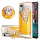 For Nokia C12 Electroplating Dual-side IMD Phone Case with Ring Holder(Draft Beer) - 1