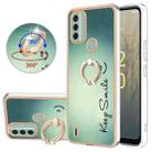 For Nokia C31 Electroplating Dual-side IMD Phone Case with Ring Holder(Smile) - 1