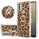 For Nokia C31 Electroplating Dual-side IMD Phone Case with Ring Holder(Leopard Print) - 1
