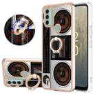 For Nokia C31 Electroplating Dual-side IMD Phone Case with Ring Holder(Retro Radio) - 1