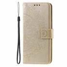 For iPhone 15 Totem Flower Embossed Leather Phone Case(Gold) - 2