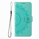 For iPhone 16 Pro Max Totem Flower Embossed Leather Phone Case(Green) - 2